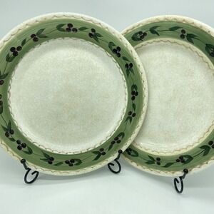 Oneida Oliveto Hand-Painted Dinner Plates - Set Of 2 - 11" Mediterranean Vintage